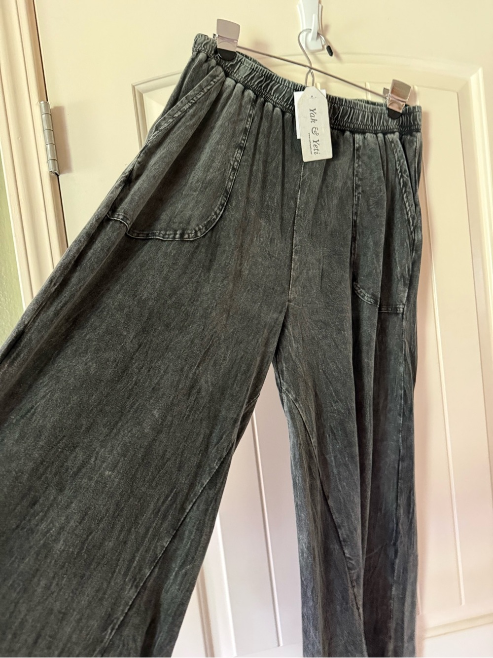 Yak & Yeti Vintage Wash Wide Leg Palazzo Pants NWT 100% cotton